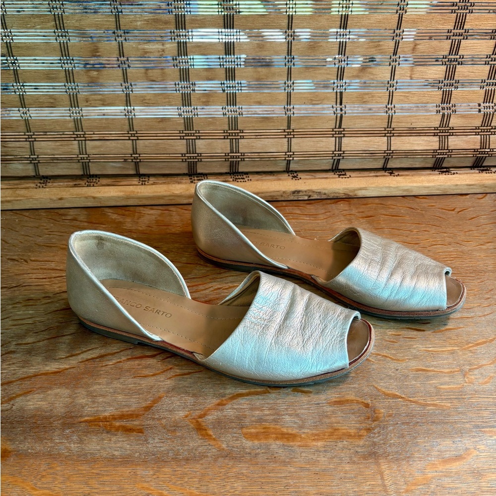 Franco Sarto D’Orsay Silver Leather Sandals